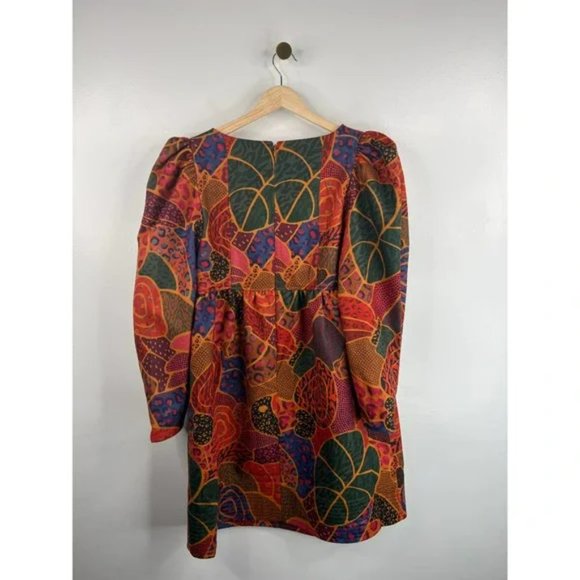 Farm Rio Hidden Animals Fleece Dress Empire Waist Women's Multi Size Medium NWT - Picture 6 of 7